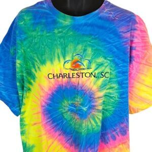 Charleston South Carolina T Shirt Mens Size 2XL Tie Dye Travel Destination